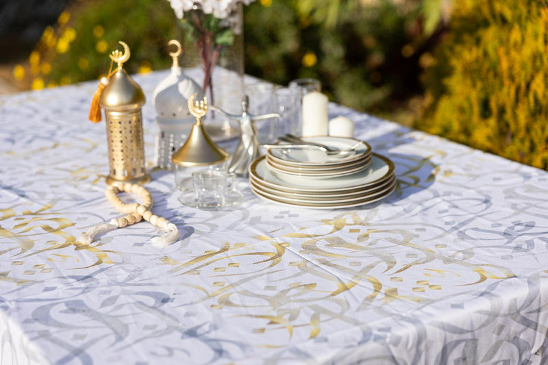 The Coloured Infusion Calligraphy table cover