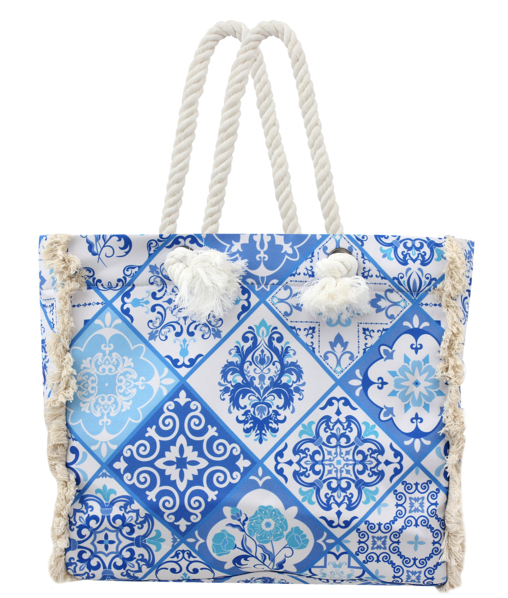 The bleu blanc tiles Tote bag