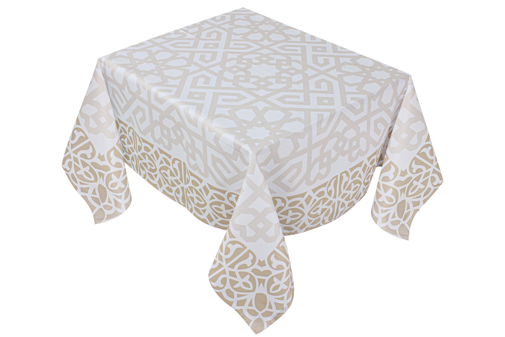 The beige Islamic art table cover