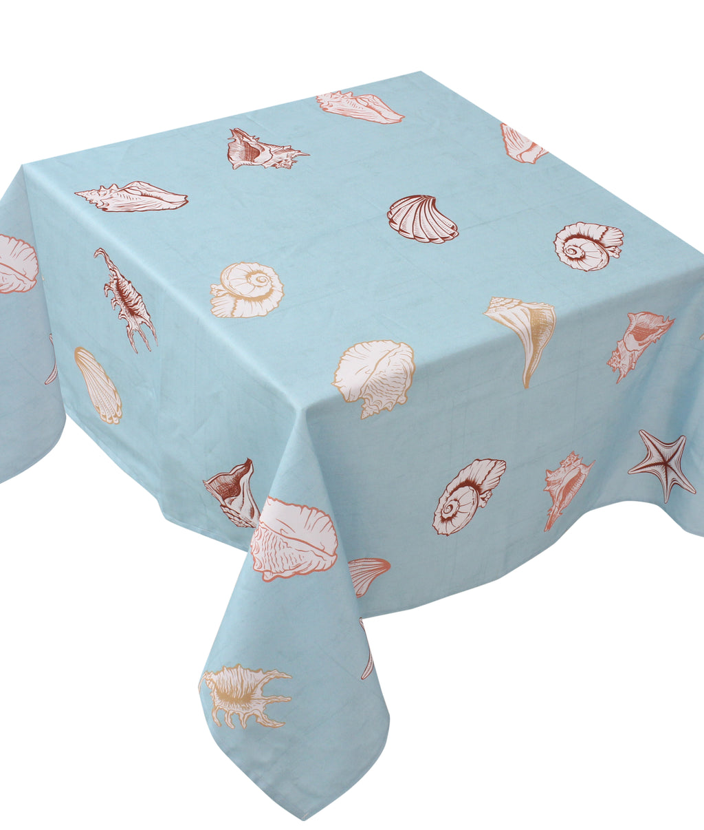 The blue shells squared table cover