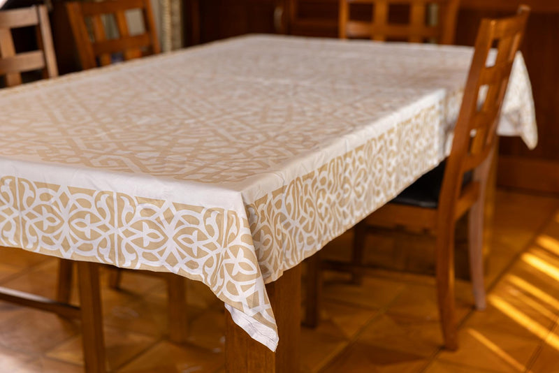 The beige Islamic art table cover