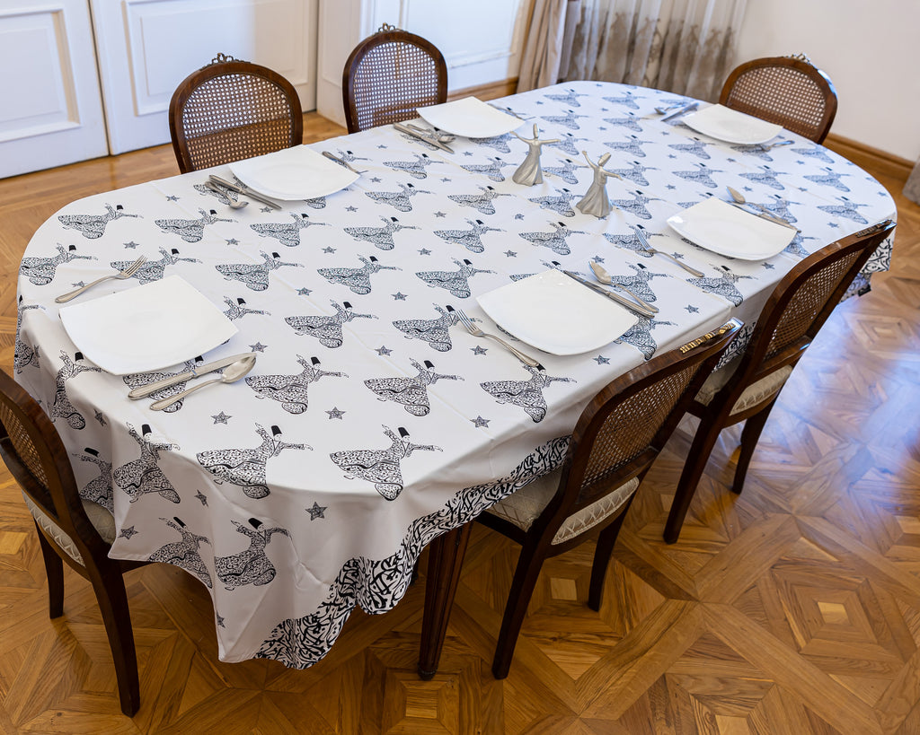 The Calligraphy Whirling dervish table cover